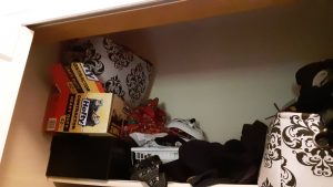 More closet shelf clutter
