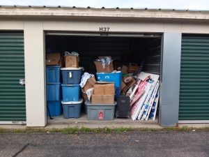 A storage unit, before we cleared its clutter, with help from De-clutter Me!